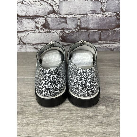 Miista London Black White Leather Cracked Print Center Zip Shoes Women 39EU/8.5M - Picture 4 of 16